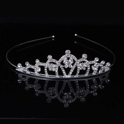 Kāzu Rhinestone Crown Crystal Crown Bērniem Kristāla kroņi Tiāras Meiteņu ballītes Kronis Matu Aksesuāri Modes Rotaslietas Rotājumi