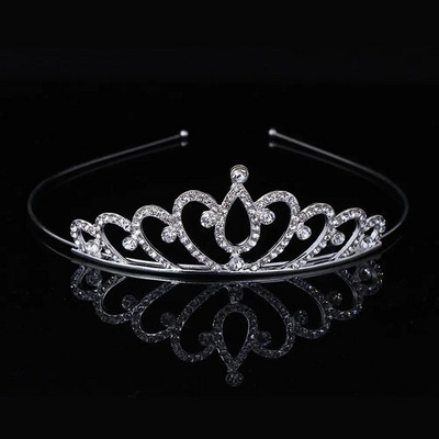 Kāzu Rhinestone Crown Crystal Crown Bērniem Kristāla kroņi Tiāras Meiteņu ballītes Kronis Matu Aksesuāri Modes Rotaslietas Rotājumi