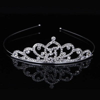 Kāzu Rhinestone Crown Crystal Crown Bērniem Kristāla kroņi Tiāras Meiteņu ballītes Kronis Matu Aksesuāri Modes Rotaslietas Rotājumi