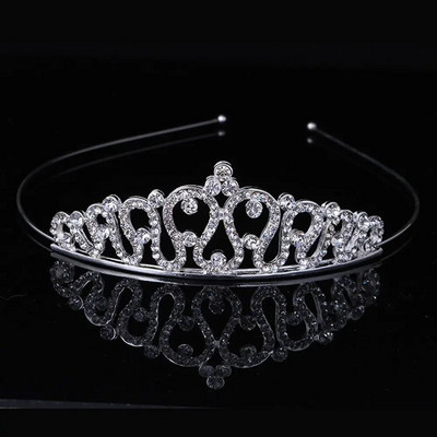 Kāzu Rhinestone Crown Crystal Crown Bērniem Kristāla kroņi Tiāras Meiteņu ballītes Kronis Matu Aksesuāri Modes Rotaslietas Rotājumi