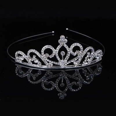 Kāzu Rhinestone Crown Crystal Crown Bērniem Kristāla kroņi Tiāras Meiteņu ballītes Kronis Matu Aksesuāri Modes Rotaslietas Rotājumi