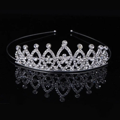 Kāzu Rhinestone Crown Crystal Crown Bērniem Kristāla kroņi Tiāras Meiteņu ballītes Kronis Matu Aksesuāri Modes Rotaslietas Rotājumi
