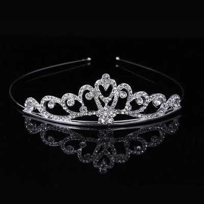 Kāzu Rhinestone Crown Crystal Crown Bērniem Kristāla kroņi Tiāras Meiteņu ballītes Kronis Matu Aksesuāri Modes Rotaslietas Rotājumi