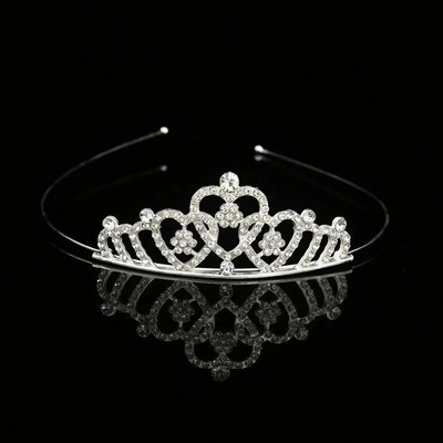 Kāzu Rhinestone Crown Crystal Crown Bērniem Kristāla kroņi Tiāras Meiteņu ballītes Kronis Matu Aksesuāri Modes Rotaslietas Rotājumi