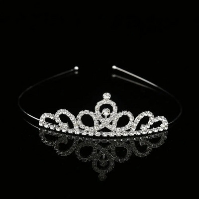 Kāzu Rhinestone Crown Crystal Crown Bērniem Kristāla kroņi Tiāras Meiteņu ballītes Kronis Matu Aksesuāri Modes Rotaslietas Rotājumi