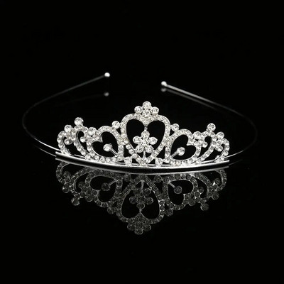 Kāzu Rhinestone Crown Crystal Crown Bērniem Kristāla kroņi Tiāras Meiteņu ballītes Kronis Matu Aksesuāri Modes Rotaslietas Rotājumi