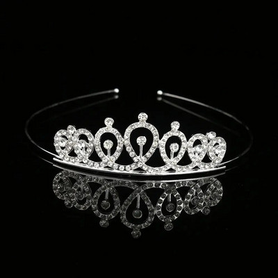Kāzu Rhinestone Crown Crystal Crown Bērniem Kristāla kroņi Tiāras Meiteņu ballītes Kronis Matu Aksesuāri Modes Rotaslietas Rotājumi