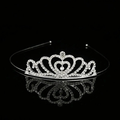 Kāzu Rhinestone Crown Crystal Crown Bērniem Kristāla kroņi Tiāras Meiteņu ballītes Kronis Matu Aksesuāri Modes Rotaslietas Rotājumi
