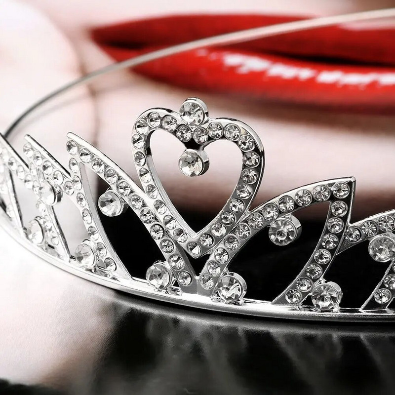 Kāzu Rhinestone Crown Crystal Crown Bērniem Kristāla kroņi Tiāras Meiteņu ballītes Kronis Matu Aksesuāri Modes Rotaslietas Rotājumi