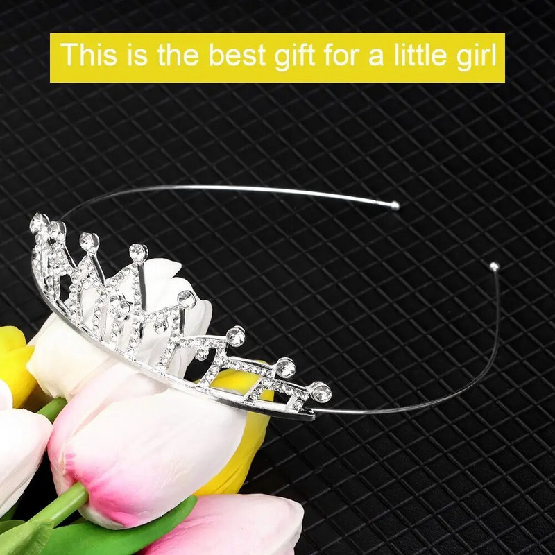 Kāzu Rhinestone Crown Crystal Crown Bērniem Kristāla kroņi Tiāras Meiteņu ballītes Kronis Matu Aksesuāri Modes Rotaslietas Rotājumi