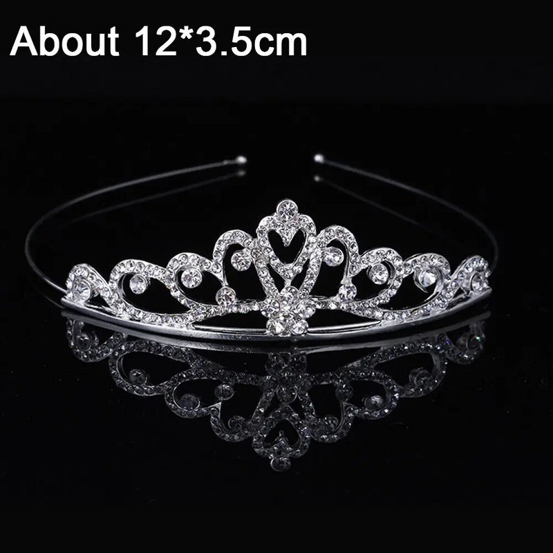 Kāzu Rhinestone Crown Crystal Crown Bērniem Kristāla kroņi Tiāras Meiteņu ballītes Kronis Matu Aksesuāri Modes Rotaslietas Rotājumi