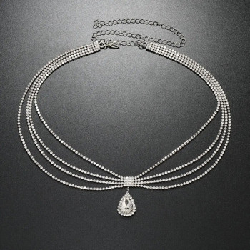 Boho Bride Rhinestone Head Chain για γυναίκες Αξεσουάρ γάμου για νυφικό κεφαλοκόμμα Κρυστάλλινα κοσμήματα για τα μαλλιά