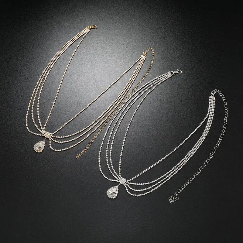 Boho Bride Rhinestone galvas ķēde sievietēm Kāzu galvas rota Kāzu aksesuāri Kristāla pieres ķēde Indijas matu rotaslietas