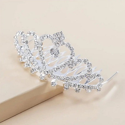 Rhinestone kroņa matu ķemme