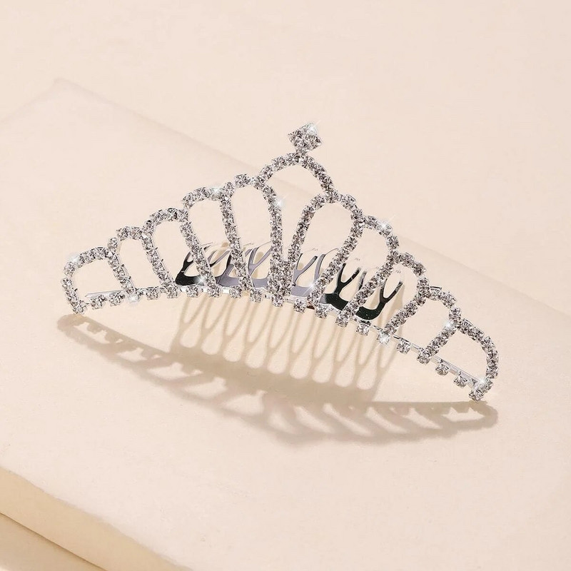Rhinestone kroņa matu ķemme