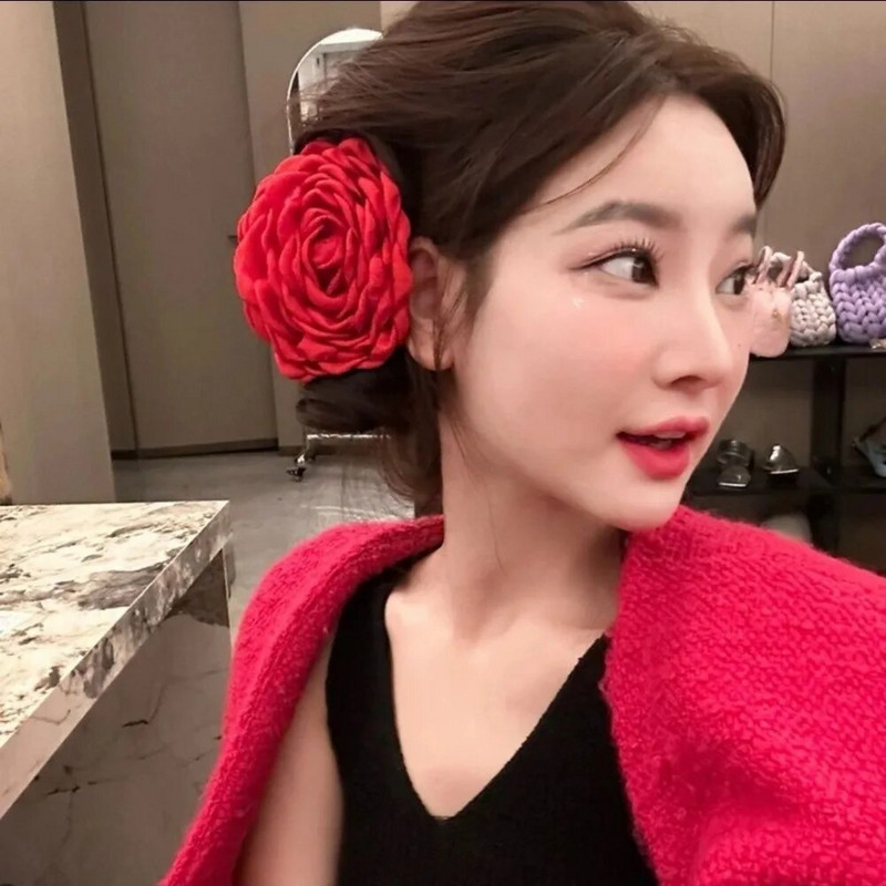 Francuska starinska ružičasta ukosnica Ženska napredna ukosnica s morskim psom unatrag Pokrivalo za glavu Slatki personalizirani nakit