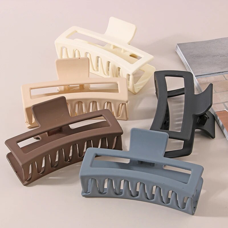 Suur jäätunud ruudukujuline haaratsiklamber 13 cm õõnsa seljapeaga juuksenõelaga juuksenõelaga juuksetarvikud Lihtne haiklambriga juukseklamber