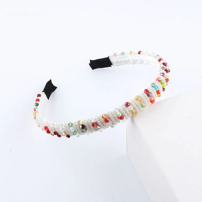 Vienkāršas sievietes, meitenes, kristāla krelles, pītas, rokām darinātas matu lentes, galvassegas Pieaugušo matu aksesuāri371