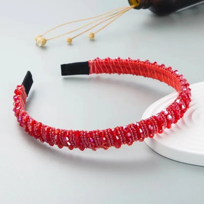 Vienkāršas sievietes, meitenes, kristāla krelles, pītas, rokām darinātas matu lentes, galvassegas Pieaugušo matu aksesuāri371