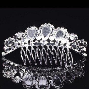 Carddoor Princess Crown за момичета Гребени за коса Парти Булчинска корона Тиара Диадема Кристални цветя Сватбени аксесоари за коса Бижута