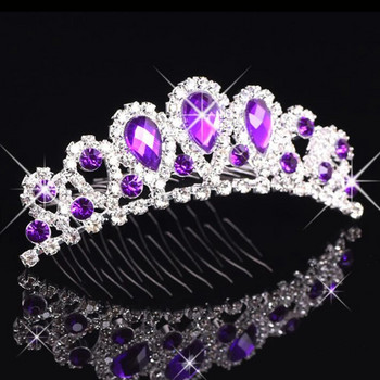 Carddoor Princess Crown for Girls Hair Combs Party Bridal Crown Tiara Diadem Crystal Floral Αξεσουάρ για τα μαλλιά κοσμήματα γάμου