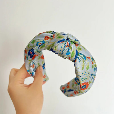 Krāsains rudens satīna ziedu sūklis liels mezgls matu lente galvas saite pieaugušajiem matu aksesuāri Hair Jewley