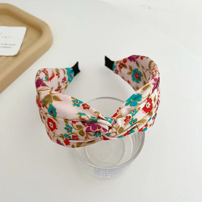 Krāsains rudens satīna ziedu sūklis liels mezgls matu lente galvas saite pieaugušajiem matu aksesuāri Hair Jewley