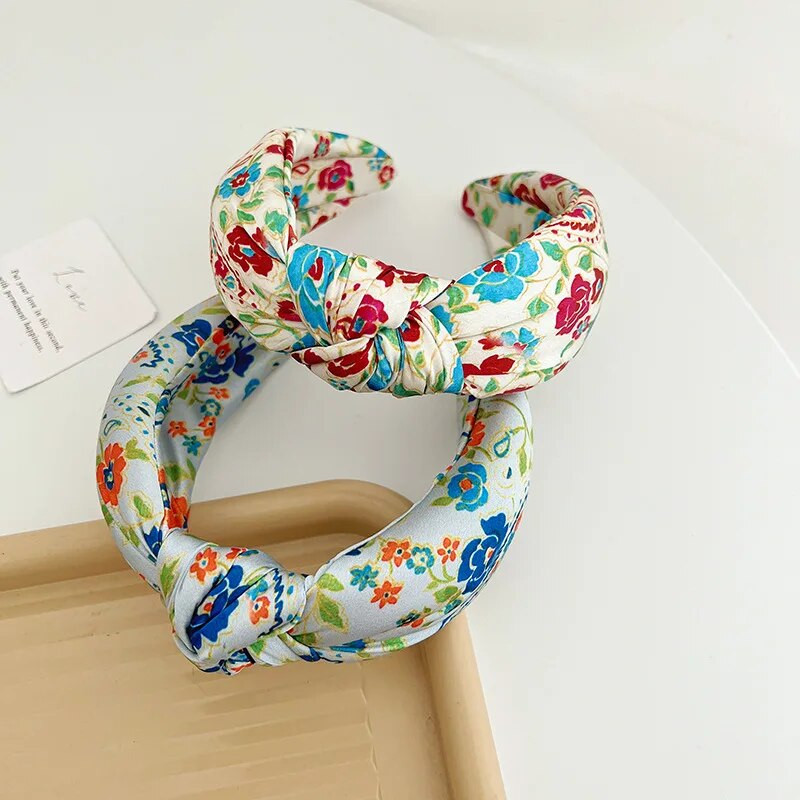 Krāsains rudens satīna ziedu sūklis liels mezgls matu lente galvas saite pieaugušajiem matu aksesuāri Hair Jewley