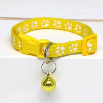 10 τμχ κίτρινο με κολάρο καμπάνας Λεπτή ασφάλεια Casual νάιλον γιακά σκυλιών Λουράκι λαιμού μόδας Ρυθμιζόμενο κουδούνι για κατοικίδιο για σκύλους