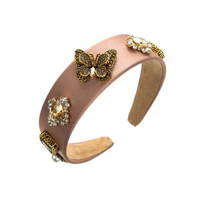 Πέρλες Κοριτσίστικο Κομψό Ταμπεραμέντο Κεφαλόδεσμο με στρας πεταλούδα σε χρώμα αντιολισθητικό φαρδύ άκρο