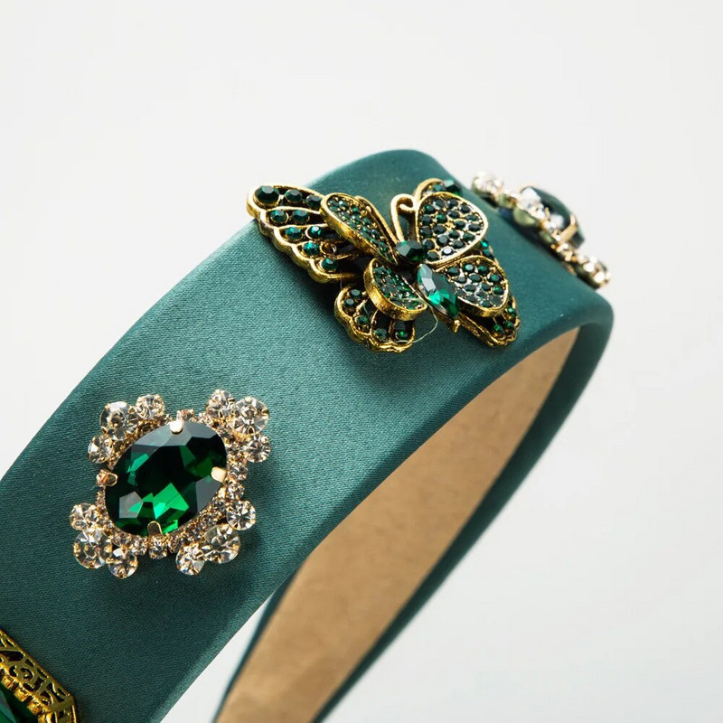 Πέρλες Κοριτσίστικο Κομψό Ταμπεραμέντο Κεφαλόδεσμο με στρας πεταλούδα σε χρώμα αντιολισθητικό φαρδύ άκρο