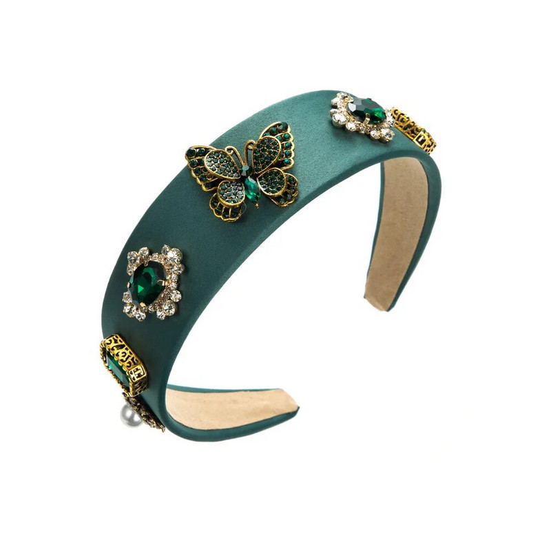 Πέρλες Κοριτσίστικο Κομψό Ταμπεραμέντο Κεφαλόδεσμο με στρας πεταλούδα σε χρώμα αντιολισθητικό φαρδύ άκρο