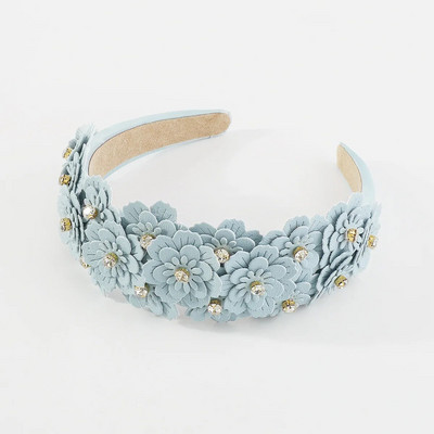 Γυναικεία κορίτσια Δερμάτινο λουλούδι με στρας χτένισμα κεφαλόδεσμο Αξεσουάρ μαλλιών για ενήλικες Hair Jewley