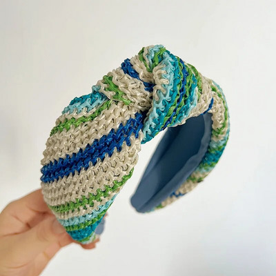 Slamená čelenka s uzlom Dyetie, vlasové doplnky pre dospelých, vlasové šperky