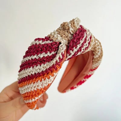 Slamená čelenka s uzlom Dyetie, vlasové doplnky pre dospelých, vlasové šperky