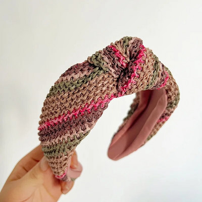 Slamená čelenka s uzlom Dyetie, vlasové doplnky pre dospelých, vlasové šperky