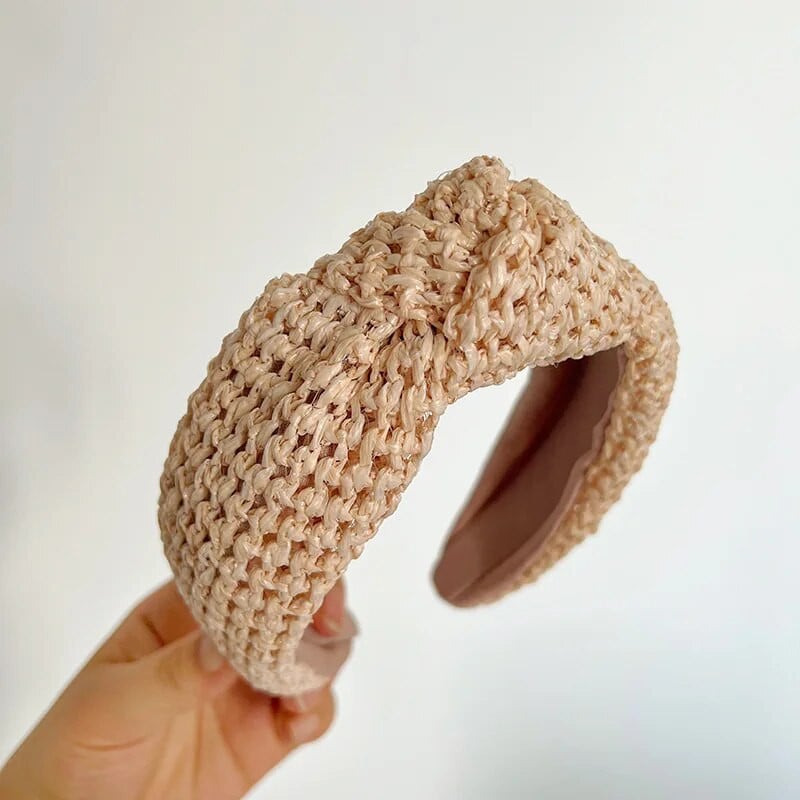 Slamená čelenka s uzlom Dyetie, vlasové doplnky pre dospelých, vlasové šperky