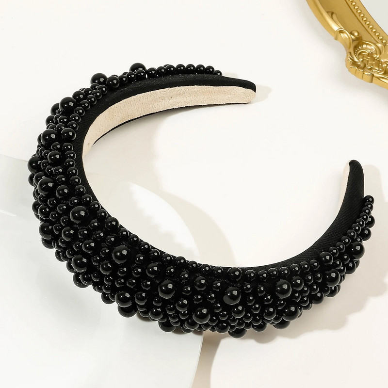Luksuzne biserne trake za kosu za žene Korejska modna crno-bijela traka za glavu s perlama Mali biserni vjenčani nakit za kosu Dodaci Dropshi