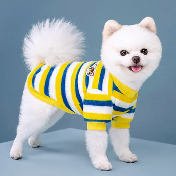 Ρούχα για κατοικίδια Fleece Χειμερινό παλτό σκυλιών Μπουφάν ριγέ φούτερ κουταβιού για κατοικίδια Ρούχα σκυλιών για μικρούς μεσαίους σκύλους Στολή για κατοικίδια