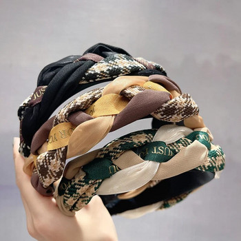 Плетени платнени ленти за глава за жени Момиче Twist Knotted Модни ленти за коса Женски обръч за коса Аксесоари за коса