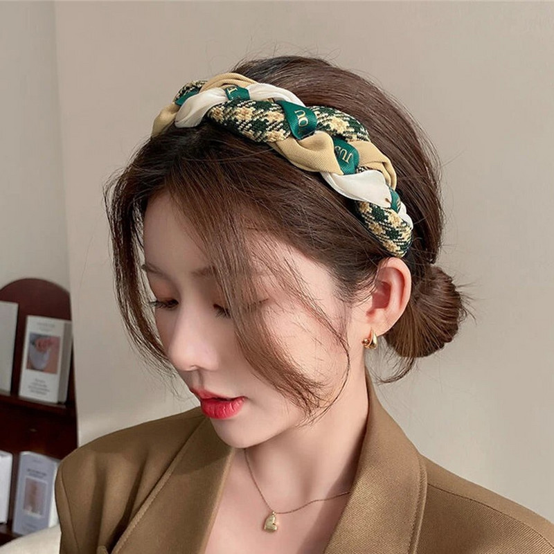 Punutud riidest peapaelad naistele Tüdrukutele Keerdunud sõlmega moodsad juuksepaelad Naiste juukserõngad Juuste aksessuaarid