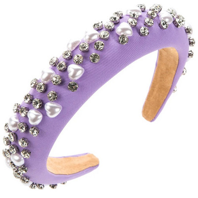 Korea stiilis uus elegantne käsn kõrge pealuuga peapael, naiste lihtne kivikivist armastuse pärliga peo juukseaksessuaarid