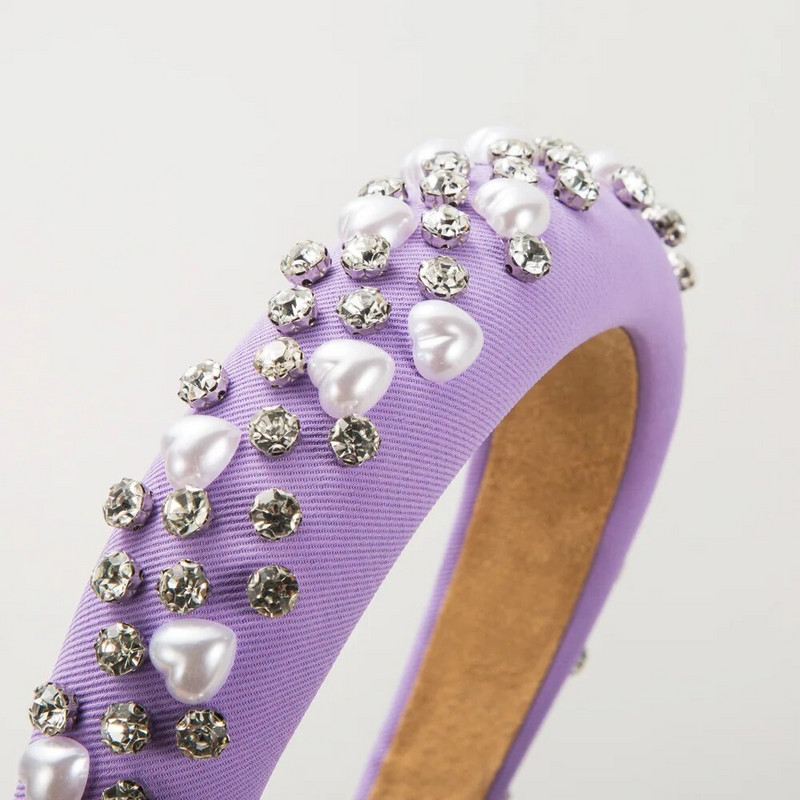 Korea stiilis uus elegantne käsn kõrge pealuuga peapael, naiste lihtne kivikivist armastuse pärliga peo juukseaksessuaarid