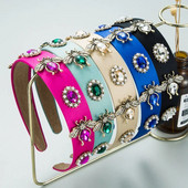 Baroka Rhinestone roku darbs Metāla bišu galvas lentes Matu lentes Sieviešu Meiteņu Matu Aksesuāri