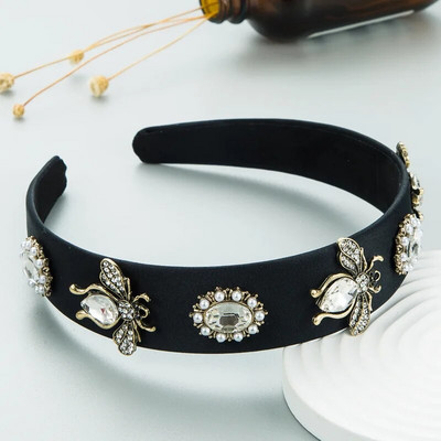 Baroka Rhinestone roku darbs Metāla bišu galvas lentes Matu lentes Sieviešu Meiteņu Matu Aksesuāri