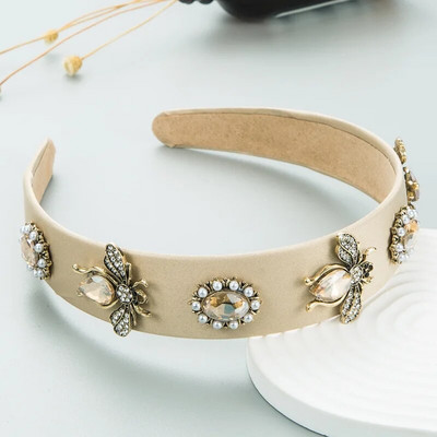 Baroka Rhinestone roku darbs Metāla bišu galvas lentes Matu lentes Sieviešu Meiteņu Matu Aksesuāri