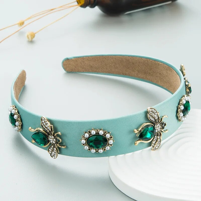 Baroka Rhinestone roku darbs Metāla bišu galvas lentes Matu lentes Sieviešu Meiteņu Matu Aksesuāri