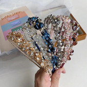 Luxusné krištáľové perlové vinuté čelenky, módne vlasové doplnky, dámske barokové tkané duté čelenky, butikové vlasové obruče, pokrývky hlavy