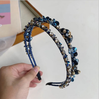 Luxusné krištáľové perlové vinuté čelenky, módne vlasové doplnky, dámske barokové tkané duté čelenky, butikové vlasové obruče, pokrývky hlavy