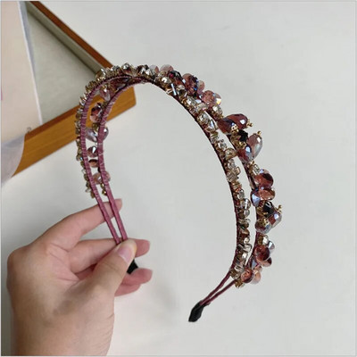 Luxusné krištáľové perlové vinuté čelenky, módne vlasové doplnky, dámske barokové tkané duté čelenky, butikové vlasové obruče, pokrývky hlavy